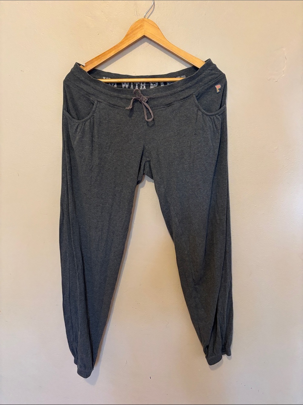 PINK Victoria's Secret Charcoal Gray Jogger Pants
